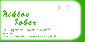 miklos kober business card